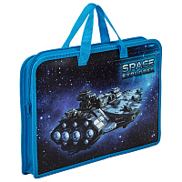 Папка на молнии с ручками ЮНЛАНДИЯ А4, 1 отделение, пластик, ширина 45 мм, "Space explorer", 270949 фото Папка на молнии с ручками ЮНЛАНДИЯ А4, 1 отделение, пластик, ширина 45 мм, "Space explorer", 270949