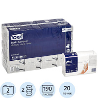 Полотенца бумажные листовые Tork H2 Z-сложение 2-слойные серый 20 пачек по 190 листов (471103) фото Полотенца бумажные листовые Tork H2 Z-сложение 2-слойные серый 20 пачек по 190 листов (471103)