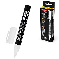 Маркеры меловые CHALK LIQUID MARKER, БЕЛЫЕ, НАБОР 3 шт., 3 мм, СТИКЕРЫ В ПОДАРОК, BRAUBERG, 152595