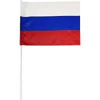 Флаг Российской Федерации АГТ Геоцентр 12x18 см с флагштоком 90-110 г/кв.м