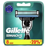 Сменные кассеты для бритья Gillette Mach 3 (8 штук в упаковке) фото Сменные кассеты для бритья Gillette Mach 3 (8 штук в упаковке)