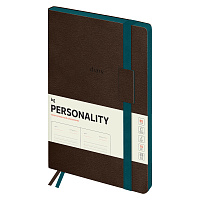 Ежедневник недатированный, B5, 136л., мягкий переплет, кожзам, BG "Personality. Dark brown", темно-коричневый, цветной срез, на резинке, карман фото Ежедневник недатированный, B5, 136л., мягкий переплет, кожзам, BG "Personality. Dark brown", темно-коричневый, цветной срез, на резинке, карман