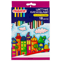 Карандаши цветные ПИФАГОР "СКАЗОЧНЫЙ ГОРОД", 18 цветов, шестигранные, 181584 фото Карандаши цветные ПИФАГОР "СКАЗОЧНЫЙ ГОРОД", 18 цветов, шестигранные, 181584