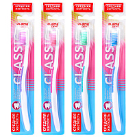 Зубная щетка средней жесткости CLASSIC (ассорти 4 цвета), LAIMA DENT, 609312