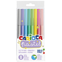 Фломастеры Carioca "Pastel", 08цв., смываемые, ПВХ, европодвес фото Фломастеры Carioca "Pastel", 08цв., смываемые, ПВХ, европодвес