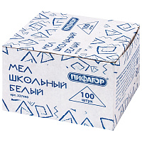 Мел белый квадратный 100 штук, ПИФАГОР, картонная упаковка, 227440 фото Мел белый квадратный 100 штук, ПИФАГОР, картонная упаковка, 227440