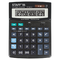 Калькулятор настольный STAFF STF-888-14 (200х150 мм), 14 разрядов, двойное питание, 250182 фото Калькулятор настольный STAFF STF-888-14 (200х150 мм), 14 разрядов, двойное питание, 250182