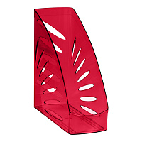 Лоток вертикальный для бумаг, увеличенная ширина (245х263 мм), увеличенная ширина 110 мм, "Тропик", тонированный красный, ЛТ358
