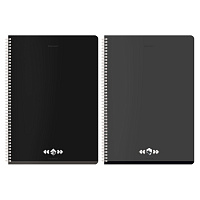 Тетрадь А4, 96 л., BRAUBERG, гребень, клетка, матовая ламинация, "Минимал" (микс в спайке), 405318