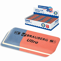 Ластик BRAUBERG "Ultra", 41х14х8 мм, красно-синий, натуральный каучук, 228708 фото Ластик BRAUBERG "Ultra", 41х14х8 мм, красно-синий, натуральный каучук, 228708