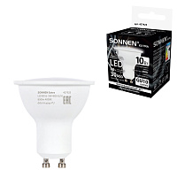 Лампа светодиодная SONNEN EXTRA, 10 (90) Вт, GU10, софит, нейтральный белый, 30000 ч, LED MR16-GU10-10W-4000, 457925