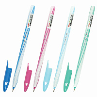 Ручка шариковая STAFF "CANDY PASTEL", синяя, игольчатый узел 0,6 мм, линия 0,3 мм, 144235 фото Ручка шариковая STAFF "CANDY PASTEL", синяя, игольчатый узел 0,6 мм, линия 0,3 мм, 144235