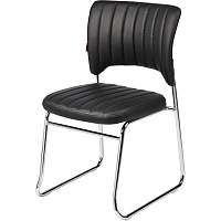 Стул офисный Easy Chair 809VPU черный (искусственная кожа, металл хромированный) фото Стул офисный Easy Chair 809VPU черный (искусственная кожа, металл хромированный)