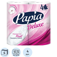 Бумага туалетная Papia Deluxe 4-слойная белая (4 рулона в упаковке) фото Бумага туалетная Papia Deluxe 4-слойная белая (4 рулона в упаковке)