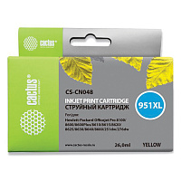 Картридж струйный CACTUS (CS-CN048) для HP OfficeJet 8100/ 8600, желтый фото Картридж струйный CACTUS (CS-CN048) для HP OfficeJet 8100/ 8600, желтый