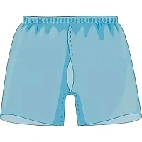 Трусы н/с, с разрезом дл.38см, р.56-58, пл. 25,голубые 10шт/уп Гекса