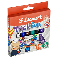 Фломастеры Luxor "Trick Fun ", меняющие цвет, утолщенные, 06цв.+2, 8шт., картон, европодвес фото Фломастеры Luxor "Trick Fun ", меняющие цвет, утолщенные, 06цв.+2, 8шт., картон, европодвес