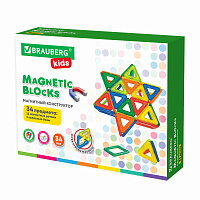 Магнитный конструктор BIG MAGNETIC BLOCKS-34, 34 детали, с колесной базой, BRAUBERG KIDS, 663845 фото Магнитный конструктор BIG MAGNETIC BLOCKS-34, 34 детали, с колесной базой, BRAUBERG KIDS, 663845