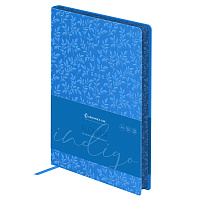 Ежедневник датированный 2026г., А5, 176л., мягкий переплет, кожзам, Greenwich Line "Flower. Indigo", синий, цветной срез фото Ежедневник датированный 2026г., А5, 176л., мягкий переплет, кожзам, Greenwich Line "Flower. Indigo", синий, цветной срез