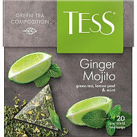 Чай зеленый Tess Ginger Mojito 20 пакетиков (лимон, мята) фото Чай зеленый Tess Ginger Mojito 20 пакетиков (лимон, мята)