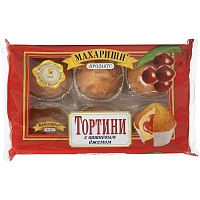 Кексы Махариши Тортини с вишневом джемом 200 г фото Кексы Махариши Тортини с вишневом джемом 200 г