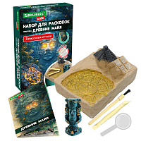 Набор для раскопок "Древние Майя" 16х23 см, инструменты, BRAUBERG KIDS, 665940