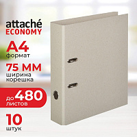 Папка-регистратор Attache Economy 75 мм картонная без покрытия и уголка (10 штук в упаковке) фото Папка-регистратор Attache Economy 75 мм картонная без покрытия и уголка (10 штук в упаковке)