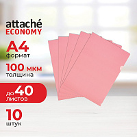 Папка-уголок Attache Economy A4 пластиковая 100 мкм красная (10 штук в упаковке) фото Папка-уголок Attache Economy A4 пластиковая 100 мкм красная (10 штук в упаковке)