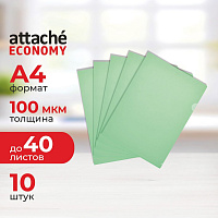 Папка-уголок Attache Economy A4 пластиковая 100 мкм зеленая (10 штук в упаковке) фото Папка-уголок Attache Economy A4 пластиковая 100 мкм зеленая (10 штук в упаковке)