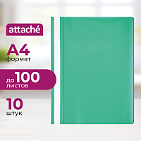 Скоросшиватель пластиковый Attache A4 до 100 листов зеленый (толщина обложки 0.13/0.15 мм, 10 штук в упаковке) фото Скоросшиватель пластиковый Attache A4 до 100 листов зеленый (толщина обложки 0.13/0.15 мм, 10 штук в упаковке)