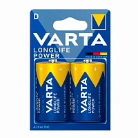 Батарейки алкалиновые КОМПЛЕКТ 2 шт., VARTA LONGLIFE POWER, D (LR20, 13А), блистер, 4920121412 фото Батарейки алкалиновые КОМПЛЕКТ 2 шт., VARTA LONGLIFE POWER, D (LR20, 13А), блистер, 4920121412