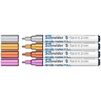 Набор маркеров для декорирования Schneider "Paint-It 011" 04цв., металлик, 2,0мм фото Набор маркеров для декорирования Schneider "Paint-It 011" 04цв., металлик, 2,0мм