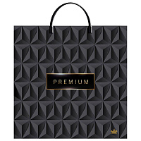 Пакет с пластиковой ручкой, ПВД, 35х36 см, "Премиум Блэк", 85 мкм, н00255856