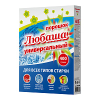 Стиральный порошок для всех типов стирки 400 г ЛЮБАША "ЛОТОС", для всех типов тканей, 605568