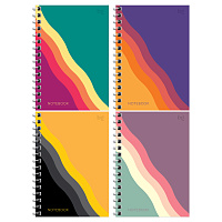 Записная книжка А6 120л. на гребне BG "Bright wave фото Записная книжка А6 120л. на гребне BG "Bright wave