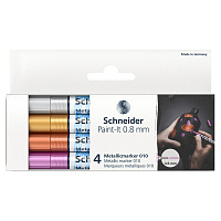 Набор маркеров для декорирования Schneider "Paint-It 010" 04цв., металлик, 0,8мм фото Набор маркеров для декорирования Schneider "Paint-It 010" 04цв., металлик, 0,8мм