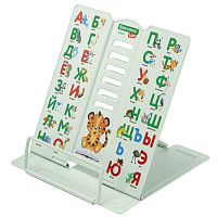 Подставка для книг BRAUBERG KIDS mini, "Animals", с алфавитом, регулируемый угол наклона, металлическая, 238965