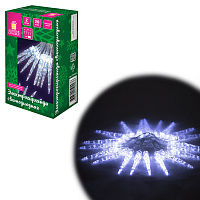 Электрогирлянда-нить комнатная "Сосульки" 2 м, 20 LED, холодный белый, батарейки, ЗОЛОТАЯ СКАЗКА, 592561