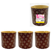 Форма бумажная для выпечки пасхального кулича "Клевер", КОМПЛЕКТ 3 шт., 9х9 см, ЗОЛОТАЯ СКАЗКА, 592659