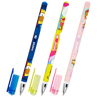 Ручка шариковая с принтом FUNSTER STICK "КОТ-ЭНТУЗИАСТ", СИНЯЯ, SOFT TOUCH покрытие, узел 0,7 мм, линия 0,35 мм, 144398