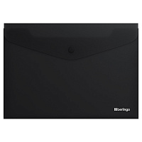 Папка-конверт на кнопке Berlingo "Soft Touch", А4, 200мкм, софт-тач, черная фото Папка-конверт на кнопке Berlingo "Soft Touch", А4, 200мкм, софт-тач, черная