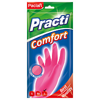 Перчатки МНОГОРАЗОВЫЕ латексные PACLAN "Practi Comfort", хлопчатобумажное напыление, размер L (большой), розовые, вес 66 г, 407272 фото Перчатки МНОГОРАЗОВЫЕ латексные PACLAN "Practi Comfort", хлопчатобумажное напыление, размер L (большой), розовые, вес 66 г, 407272