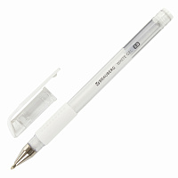 Ручка гелевая с грипом BRAUBERG "White", БЕЛАЯ, пишущий узел 1 мм, линия письма 0,5 мм, 143416 фото Ручка гелевая с грипом BRAUBERG "White", БЕЛАЯ, пишущий узел 1 мм, линия письма 0,5 мм, 143416