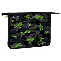 Папка для тетрадей 1 отделение, А5 Berlingo "Black and green", 240*205*40мм, пластик, на молнии фото Папка для тетрадей 1 отделение, А5 Berlingo "Black and green", 240*205*40мм, пластик, на молнии