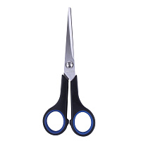 Ножницы BRAUBERG "Soft Grip", 165 мм, черно-синие, резиновые вставки, 3-х сторонняя заточка, 230761 фото Ножницы BRAUBERG "Soft Grip", 165 мм, черно-синие, резиновые вставки, 3-х сторонняя заточка, 230761