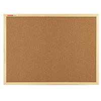 Доска пробковая для объявлений 45х60 см, деревянная рамка, BRAUBERG Wood, 238310