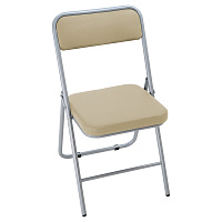 Стул Helmi HL-F06 "Golf", складной, каркас металл серебро, экокожа, бежевый BOX4 фото Стул Helmi HL-F06 "Golf", складной, каркас металл серебро, экокожа, бежевый BOX4