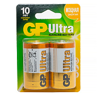 Батарейки GP Ultra, D (LR20, 13А), алкалиновые, КОМПЛЕКТ 2 шт., блистер, 13AU-CR2 фото Батарейки GP Ultra, D (LR20, 13А), алкалиновые, КОМПЛЕКТ 2 шт., блистер, 13AU-CR2