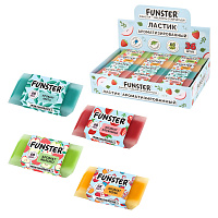 Ластик ароматизированный FUNSTER (ФАНСТЕР) "SWEET", 54х23х10 мм, скошенный, картонный держатель, экологичный ПВХ, ассорти, 272727 фото Ластик ароматизированный FUNSTER (ФАНСТЕР) "SWEET", 54х23х10 мм, скошенный, картонный держатель, экологичный ПВХ, ассорти, 272727