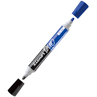 Маркер для белых досок двухсторонний Luxor "Duorite" черный/синий, пулевидный, 1-3мм